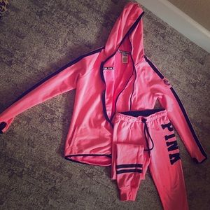 Pink Victoria secret pink sweat suit X-S
